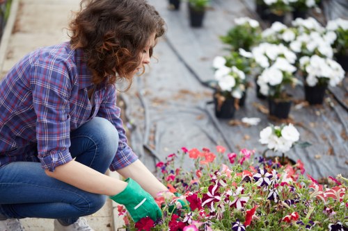 Gardener processing payment on a tablet in Lewisham